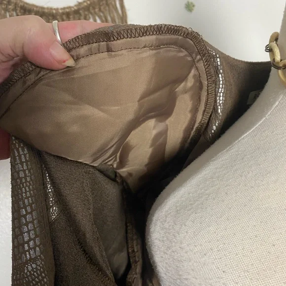 Requirements 70’s style brown silver snake skin print lightweight jacket size S - Picture 7 of 9